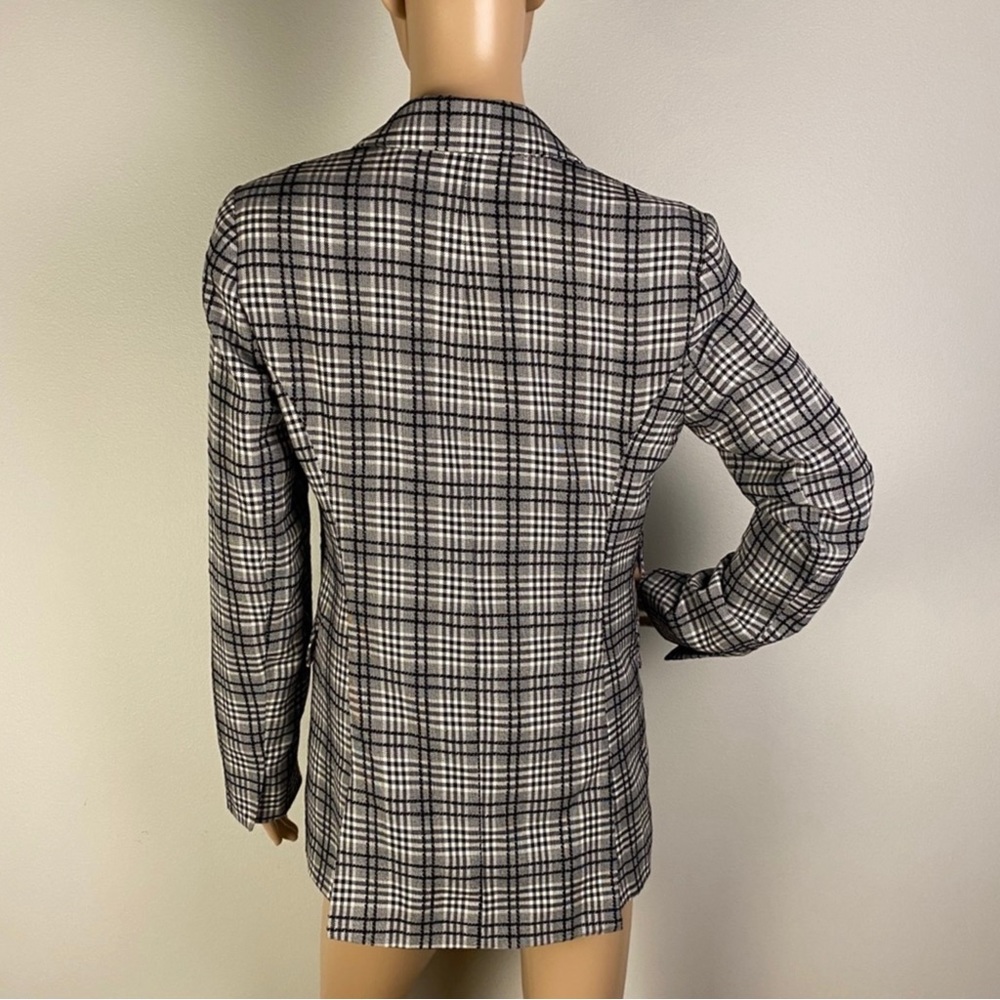 NEW TOPSHOP DOUBLE-BREASTED CHECK PRINT SUIT JACKET - Picture 6 of 7
